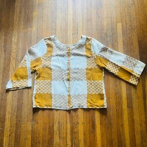 Ace & Jig Mustard and Cream Checkered Top